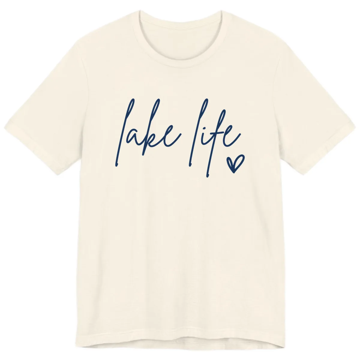 Lake Life Script Design Premium T-Shirt in Natural