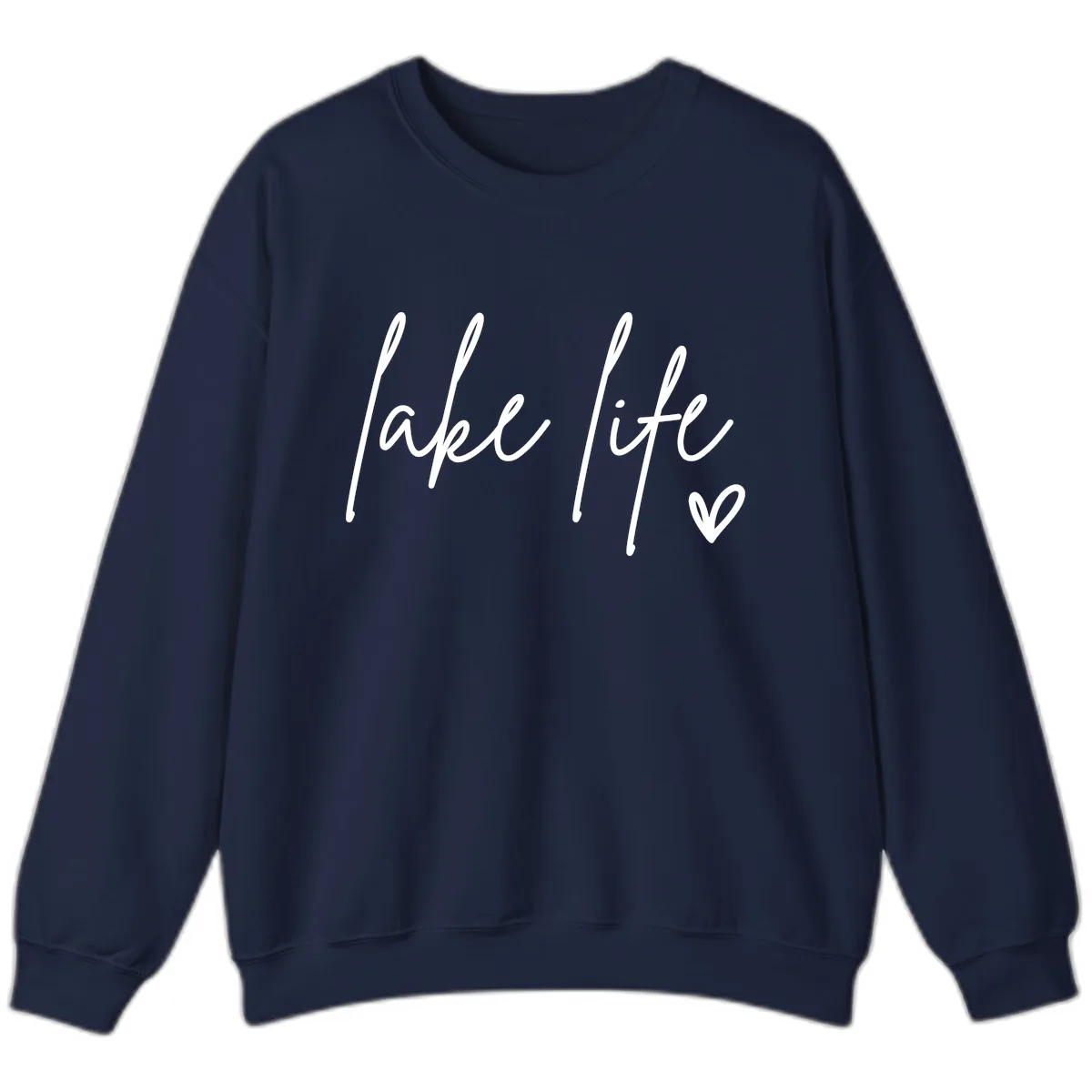 Lake Life Script Design Sweatshirt in Navy