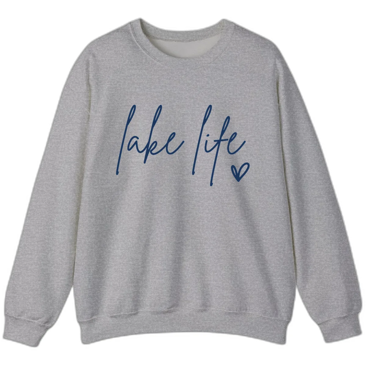 Lake Life Script Design Sweatshirt in Sport Grey