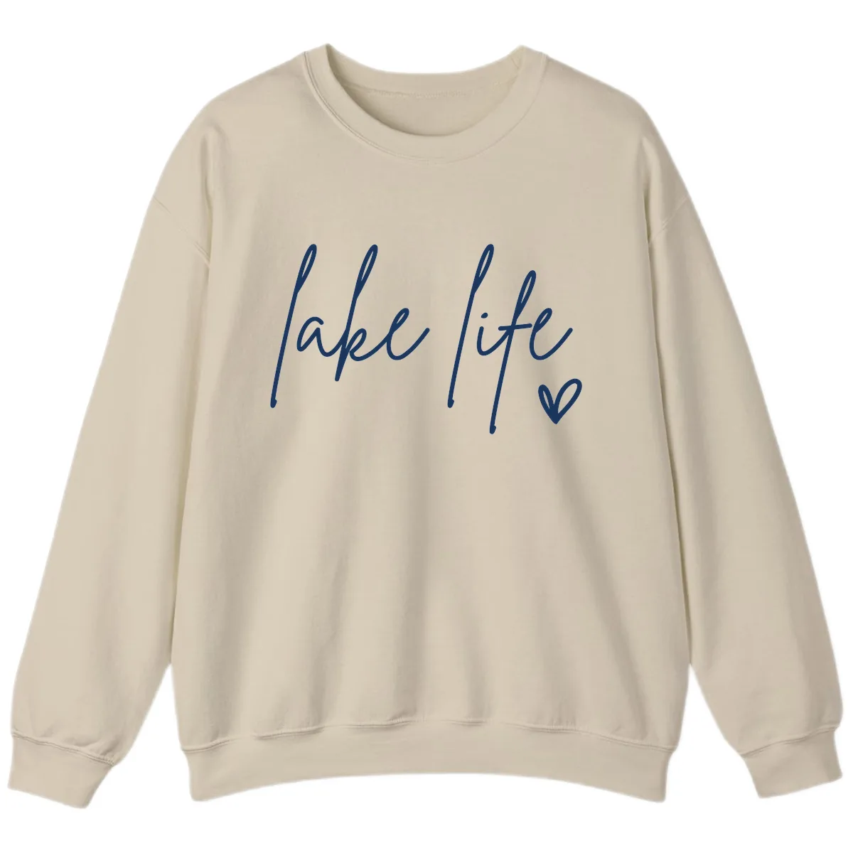 Lake Life Script Design Sweatshirt in Sand