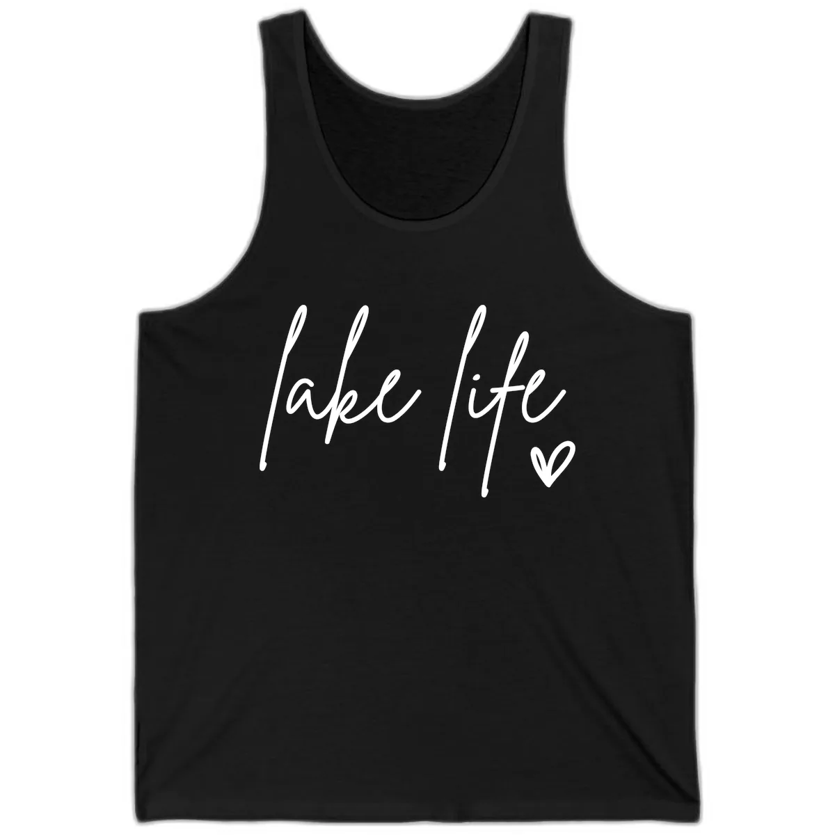 Lake Life Script Design Tank in Black