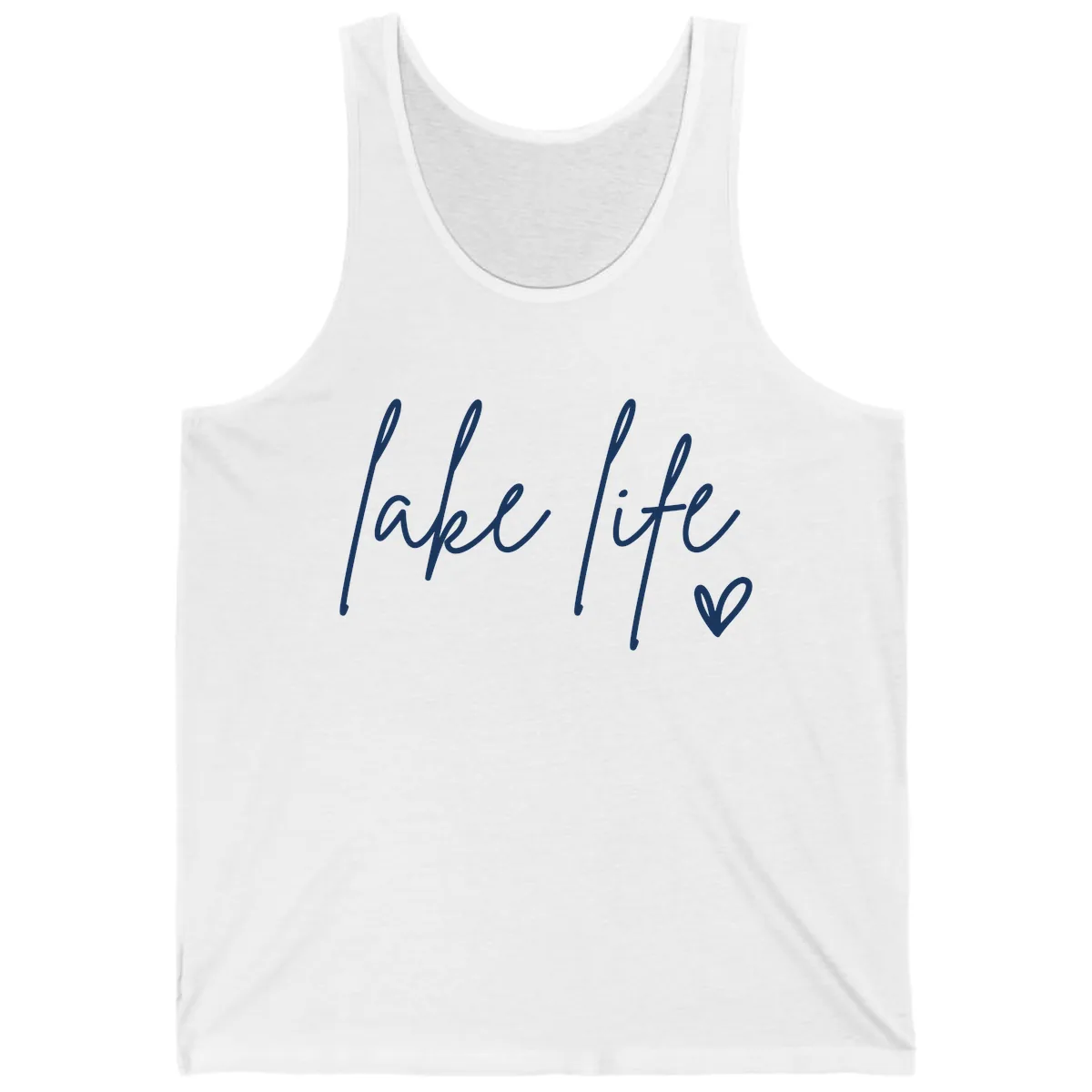 Lake Life Script Design Tank in White