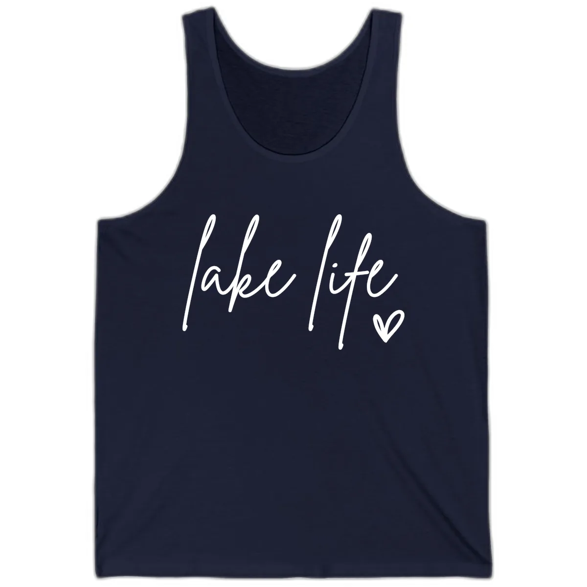 Lake Life Script Design Tank in Navy