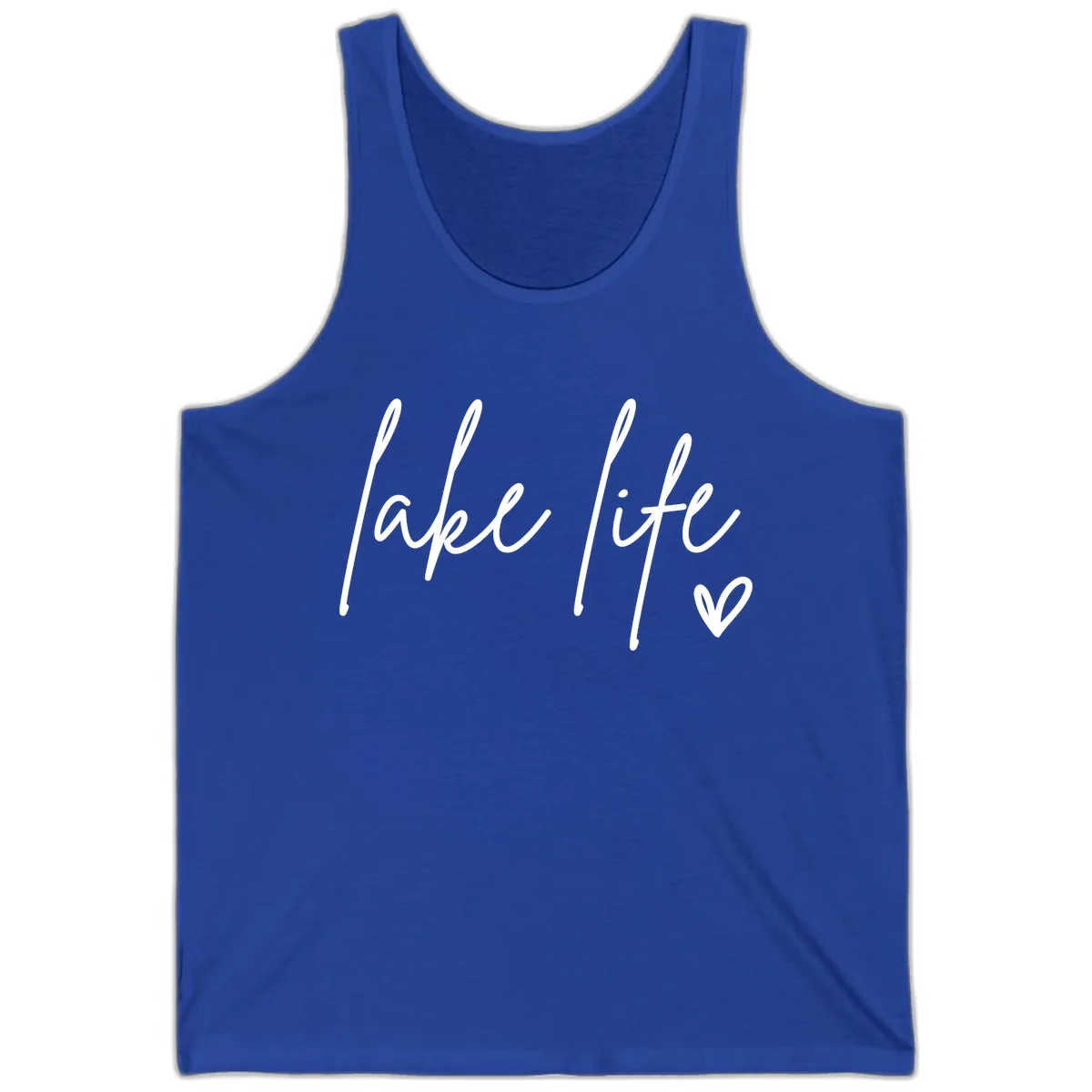 Lake Life Script Design Tank in True Royal