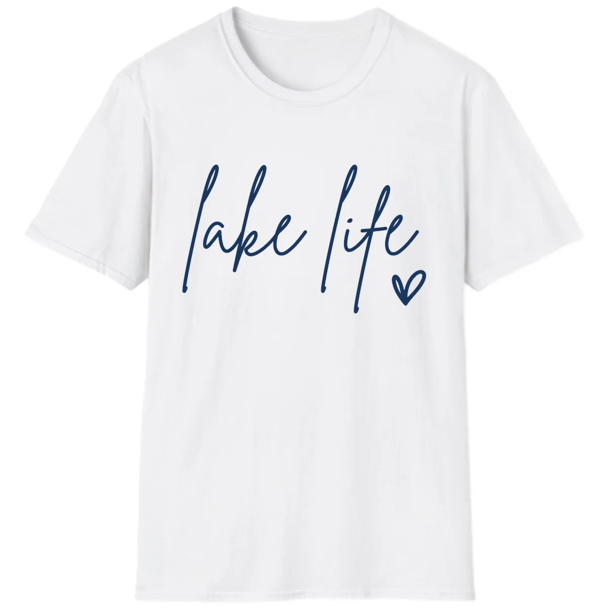 Lake Life Script Design T-Shirt in White