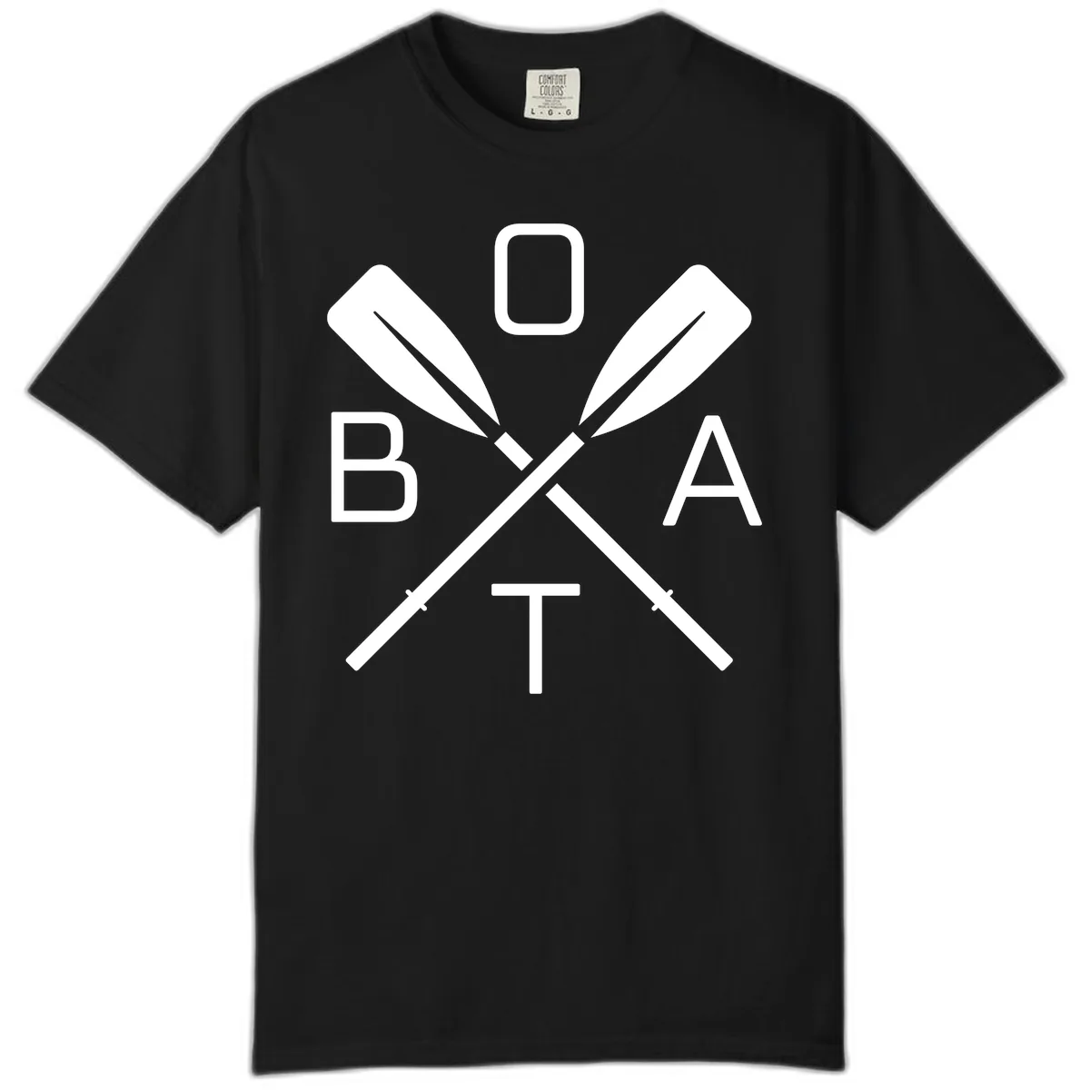 Oar Boat Graphic Design Comfort Color in Black