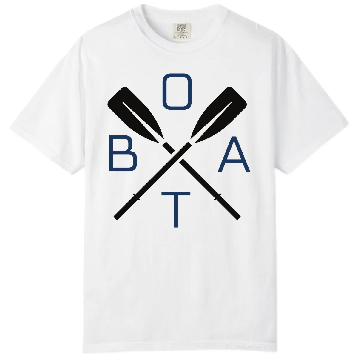 Oar Boat Graphic Design Comfort Color in White