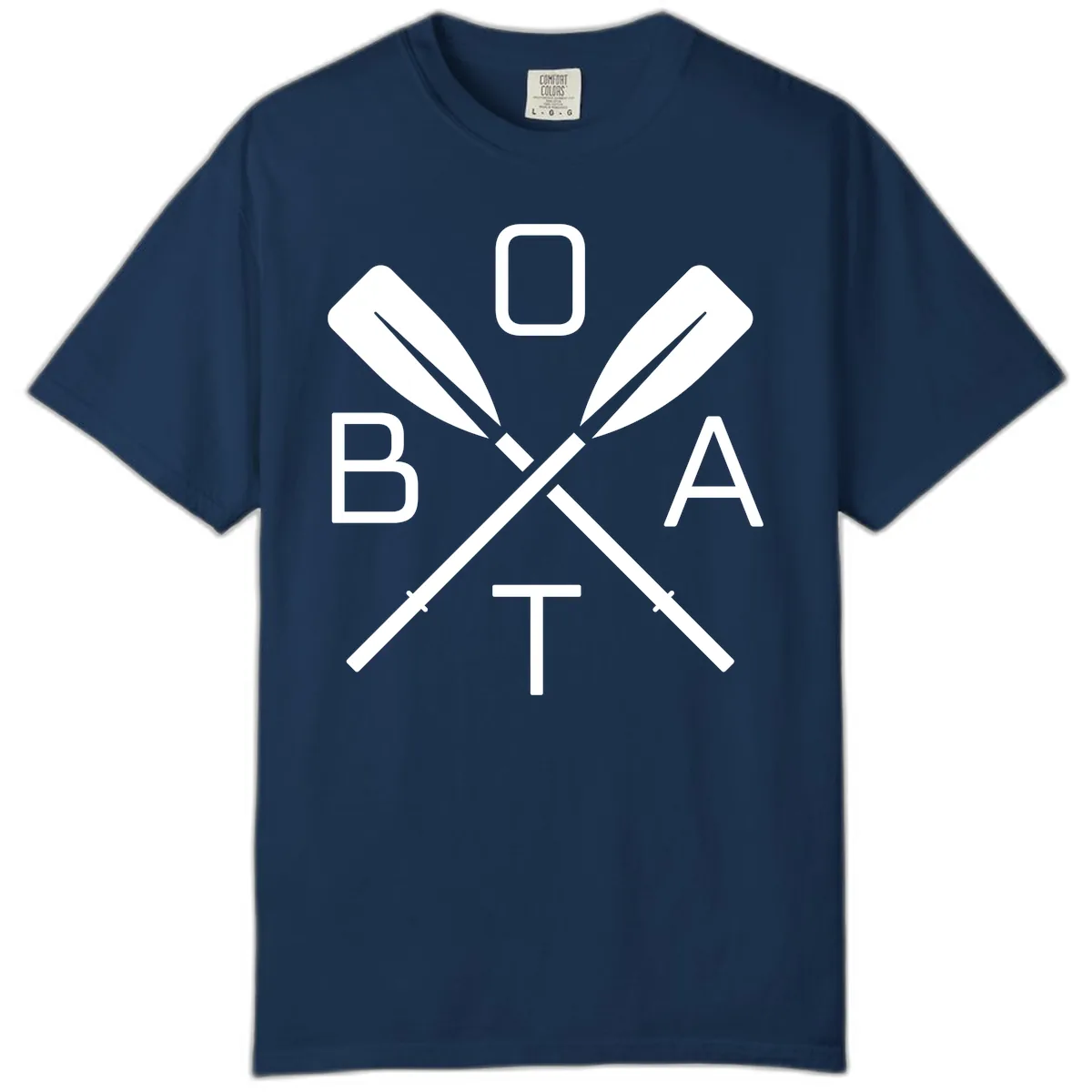 Oar Boat Graphic Design Comfort Color in Navy