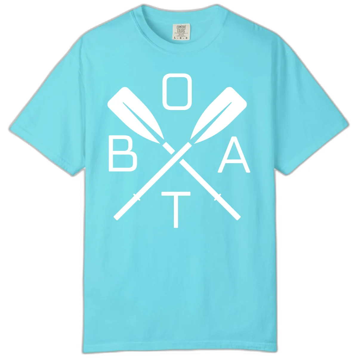 Oar Boat Graphic Design Comfort Color in Lagoon Blue