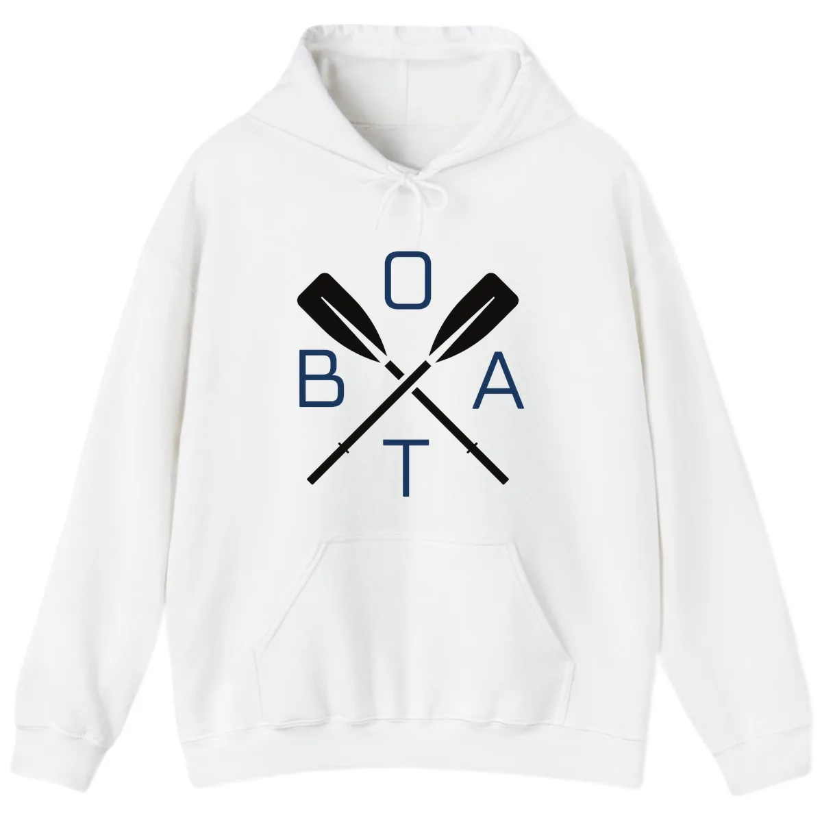 Oar Boat Graphic Design Hoodie in White