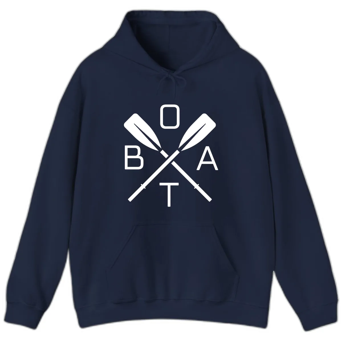Oar Boat Graphic Design Hoodie in Navy