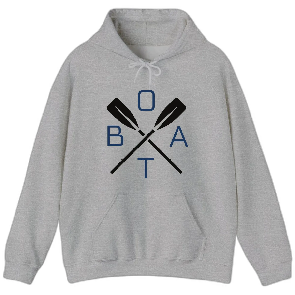 Oar Boat Graphic Design Hoodie in Sport Grey