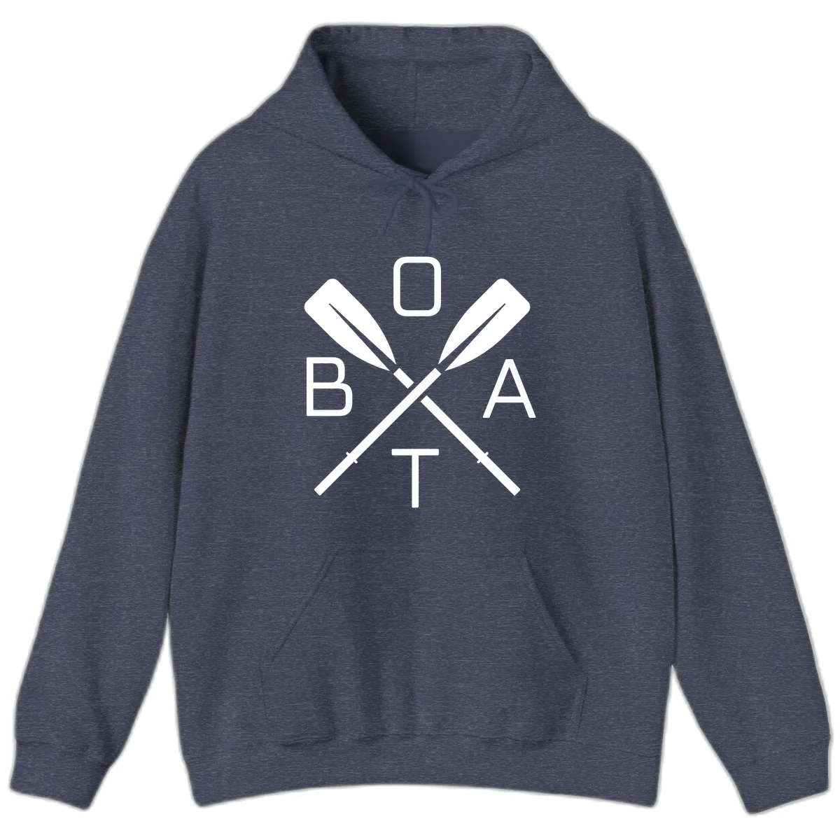 Oar Boat Graphic Design Hoodie in Heather Sport Dark Navy