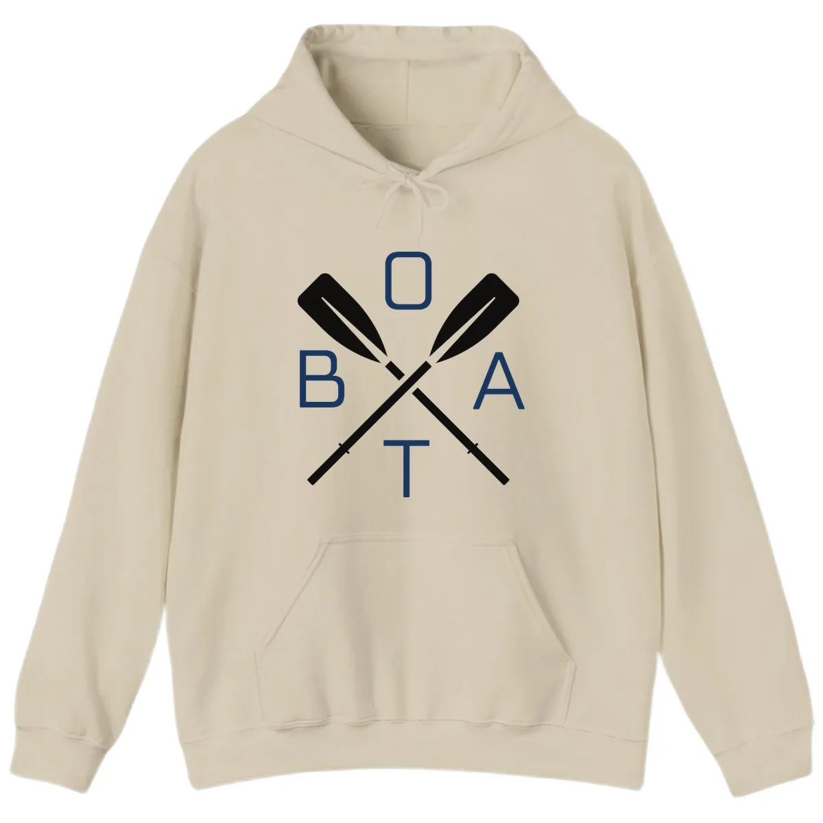 Oar Boat Graphic Design Hoodie in Sand