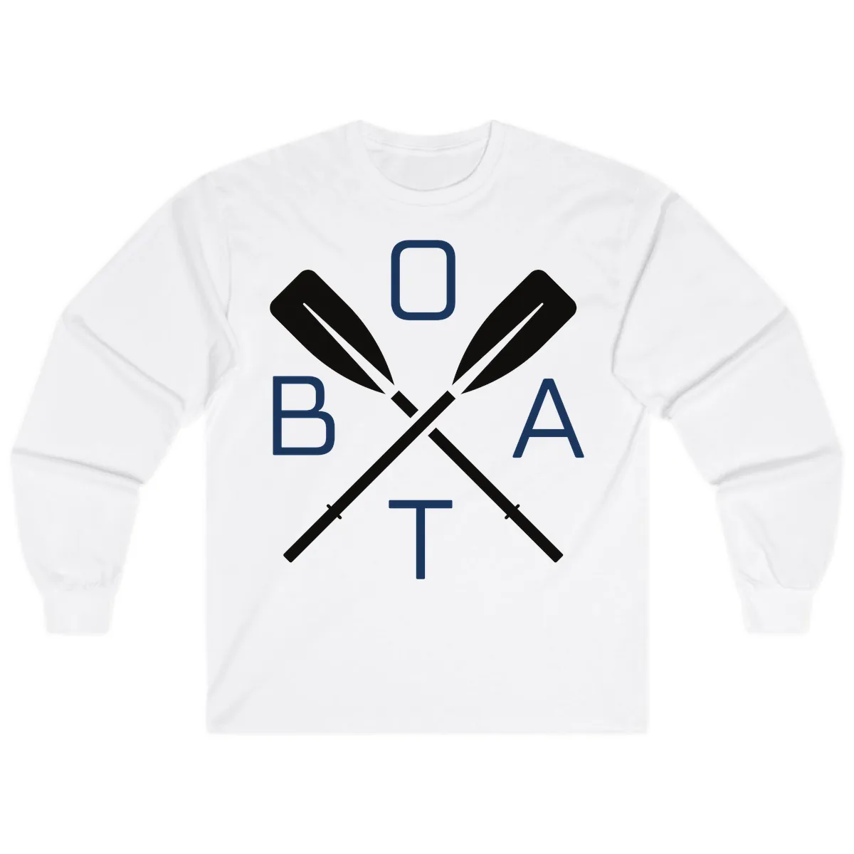 Oar Boat Graphic Design Long Sleeve in White