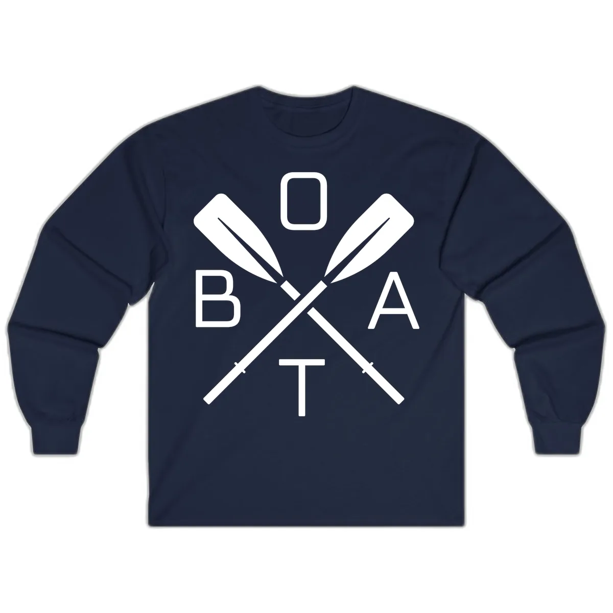 Oar Boat Graphic Design Long Sleeve in Navy
