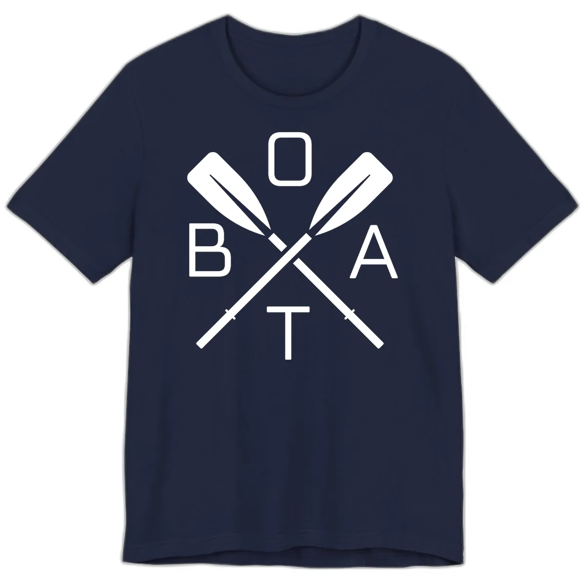 Oar Boat Graphic Design Premium T-Shirt in Navy
