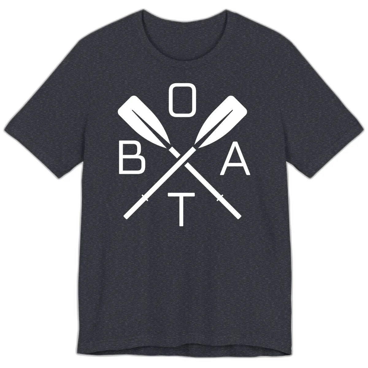 Oar Boat Graphic Design Premium T-Shirt in Heather Navy