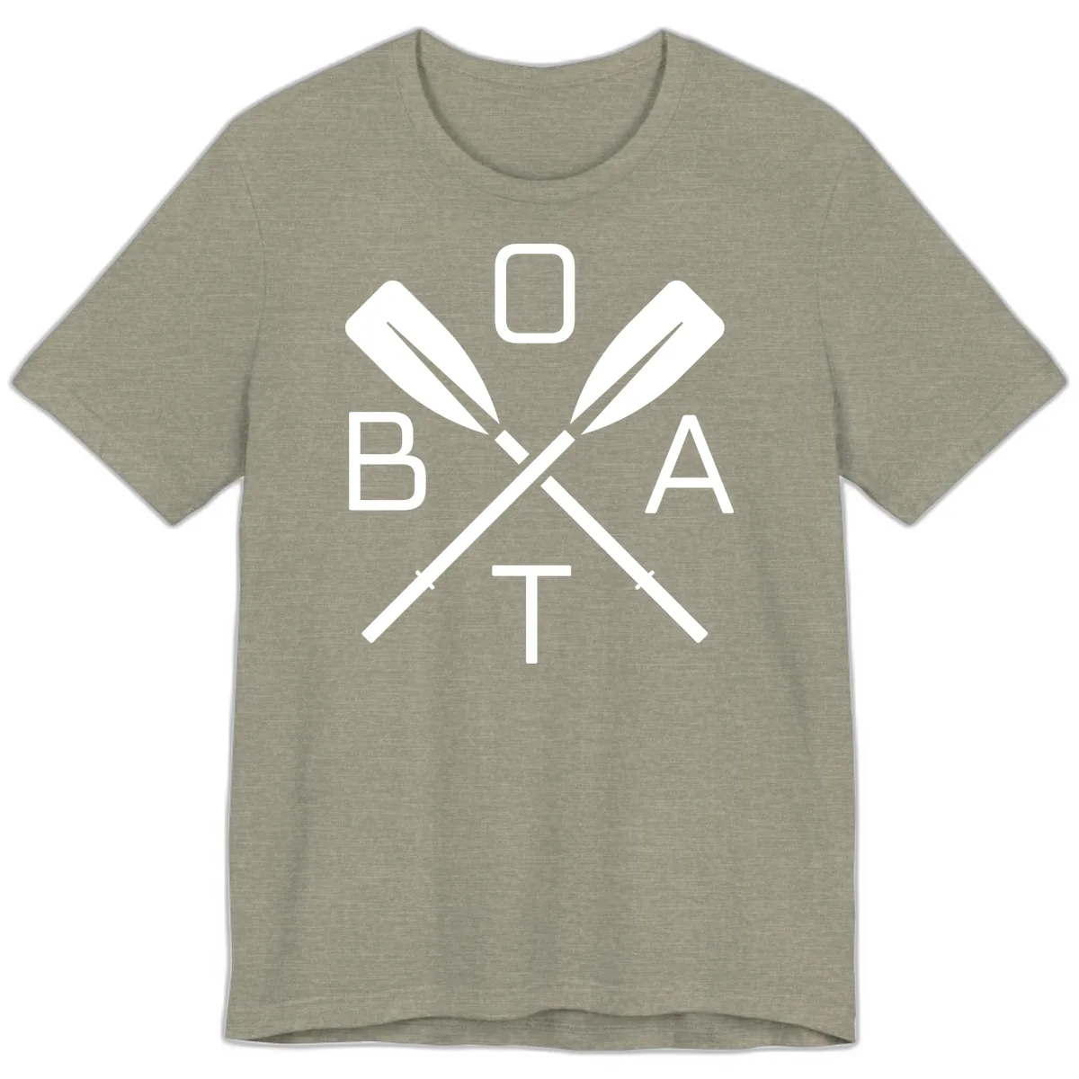 Oar Boat Graphic Design Premium T-Shirt in Heather Stone