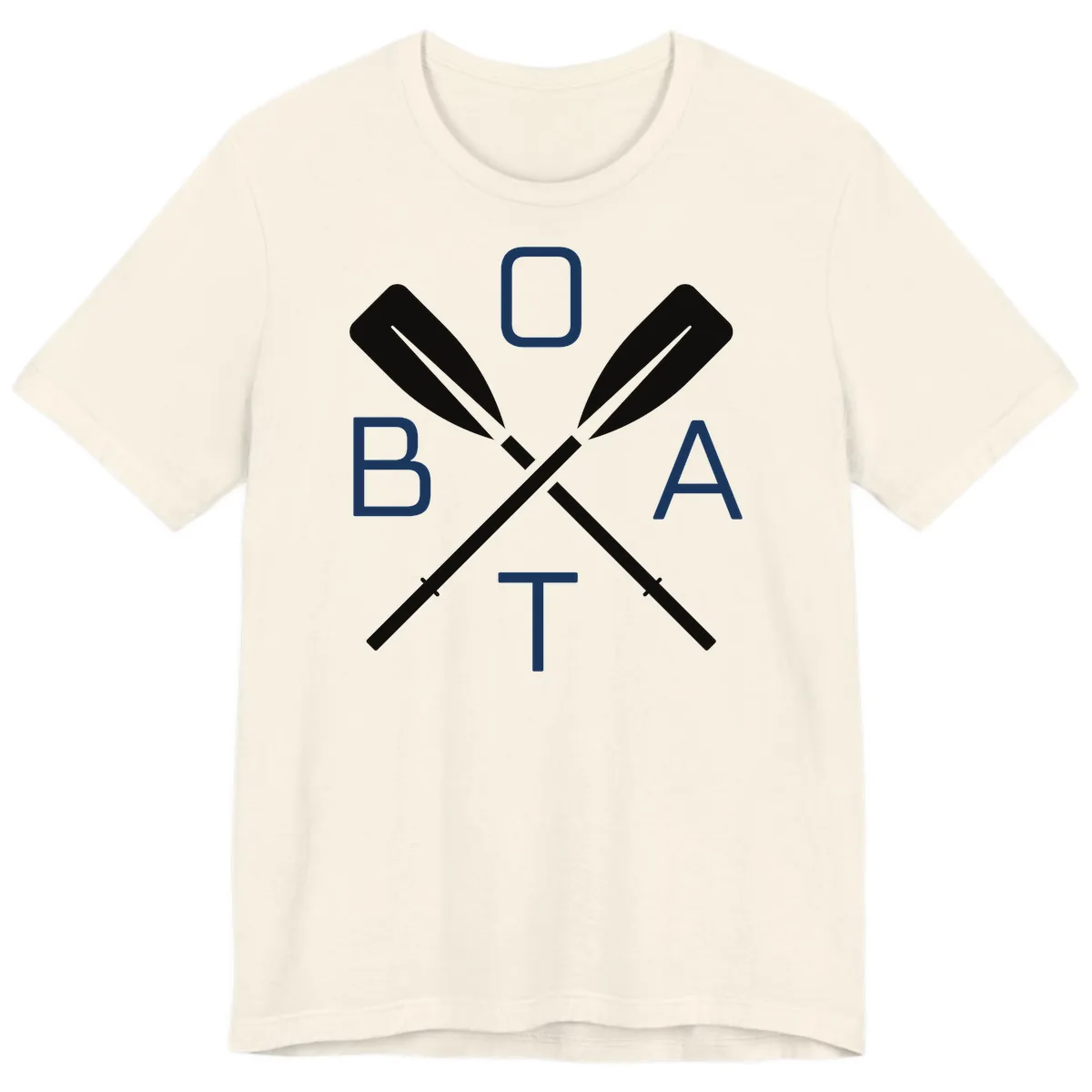Oar Boat Graphic Design Premium T-Shirt in Natural