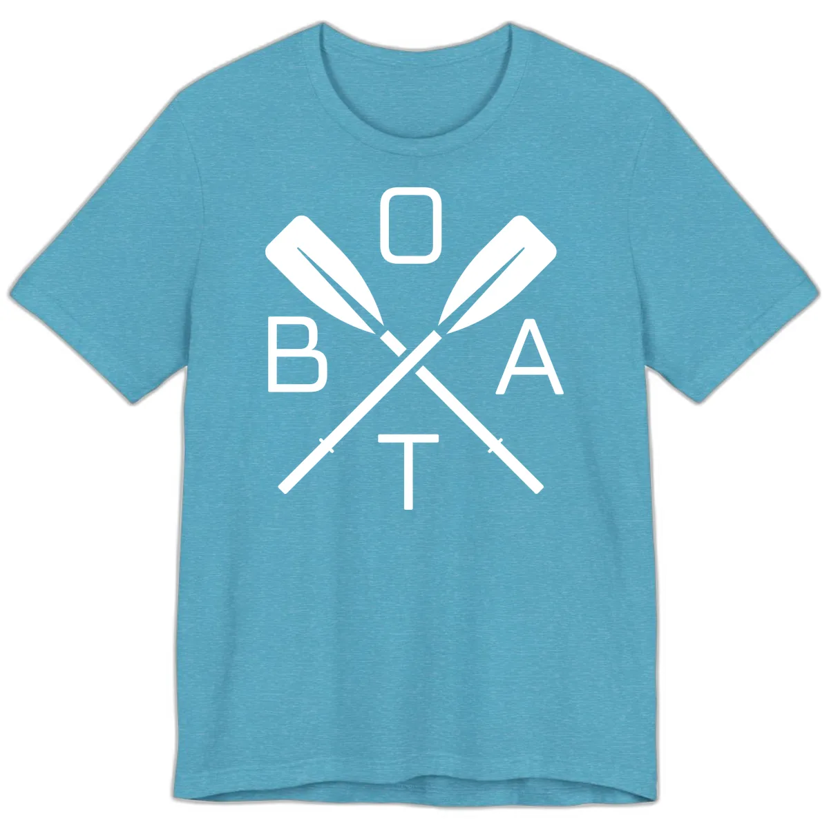 Oar Boat Graphic Design Premium T-Shirt in Heather Aqua