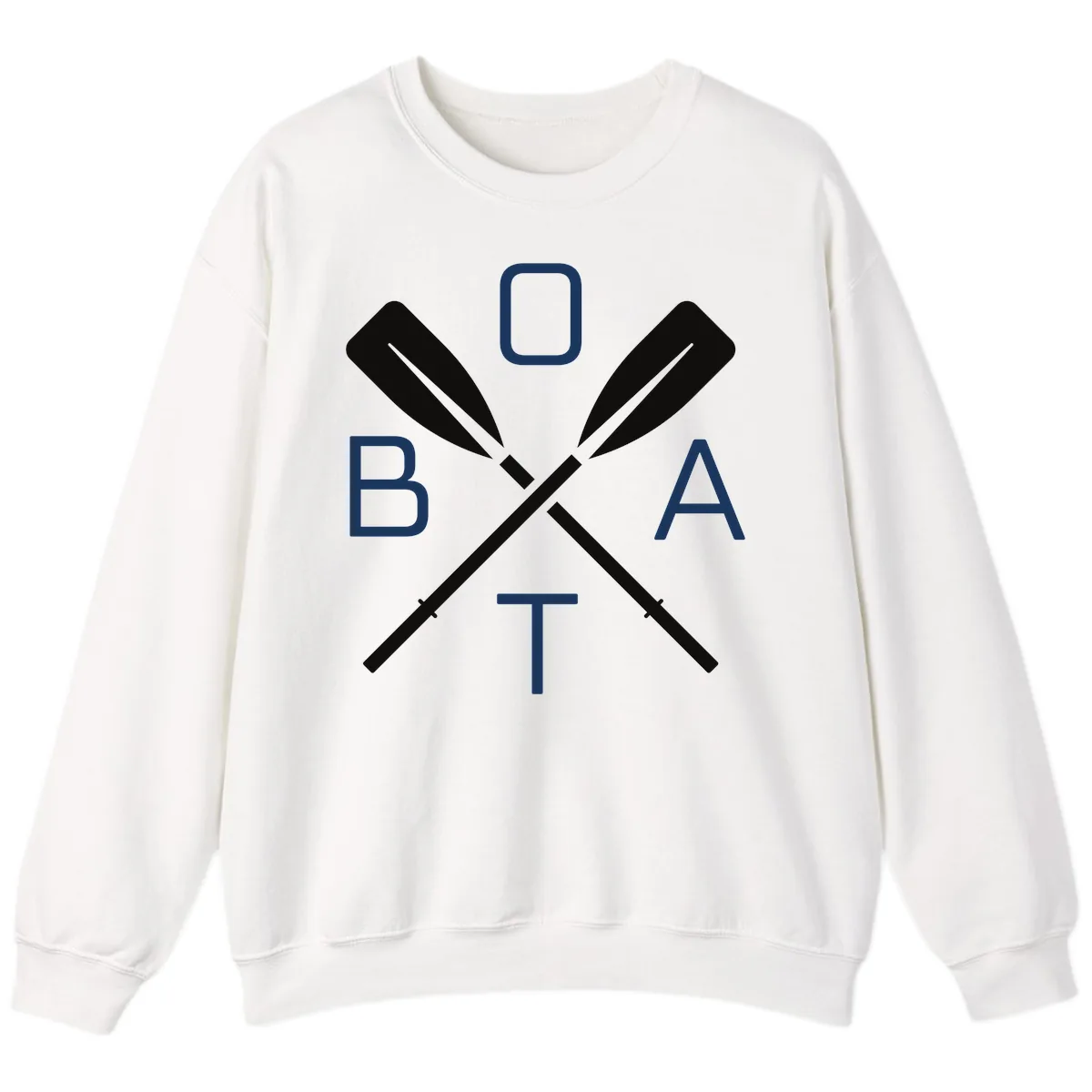 Oar Boat Graphic Design Sweatshirt in White