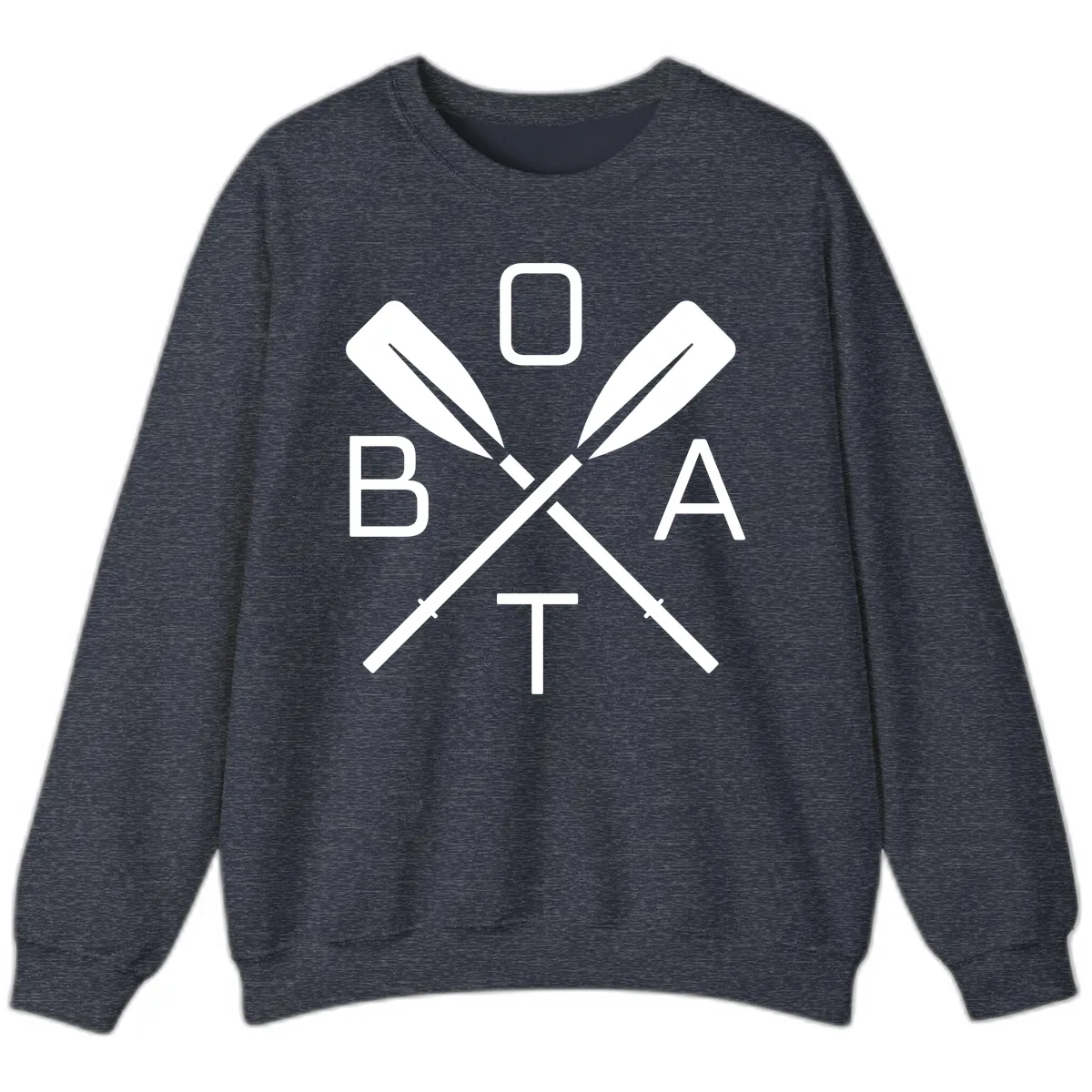 Oar Boat Graphic Design Sweatshirt in Heather Sport Dark Navy