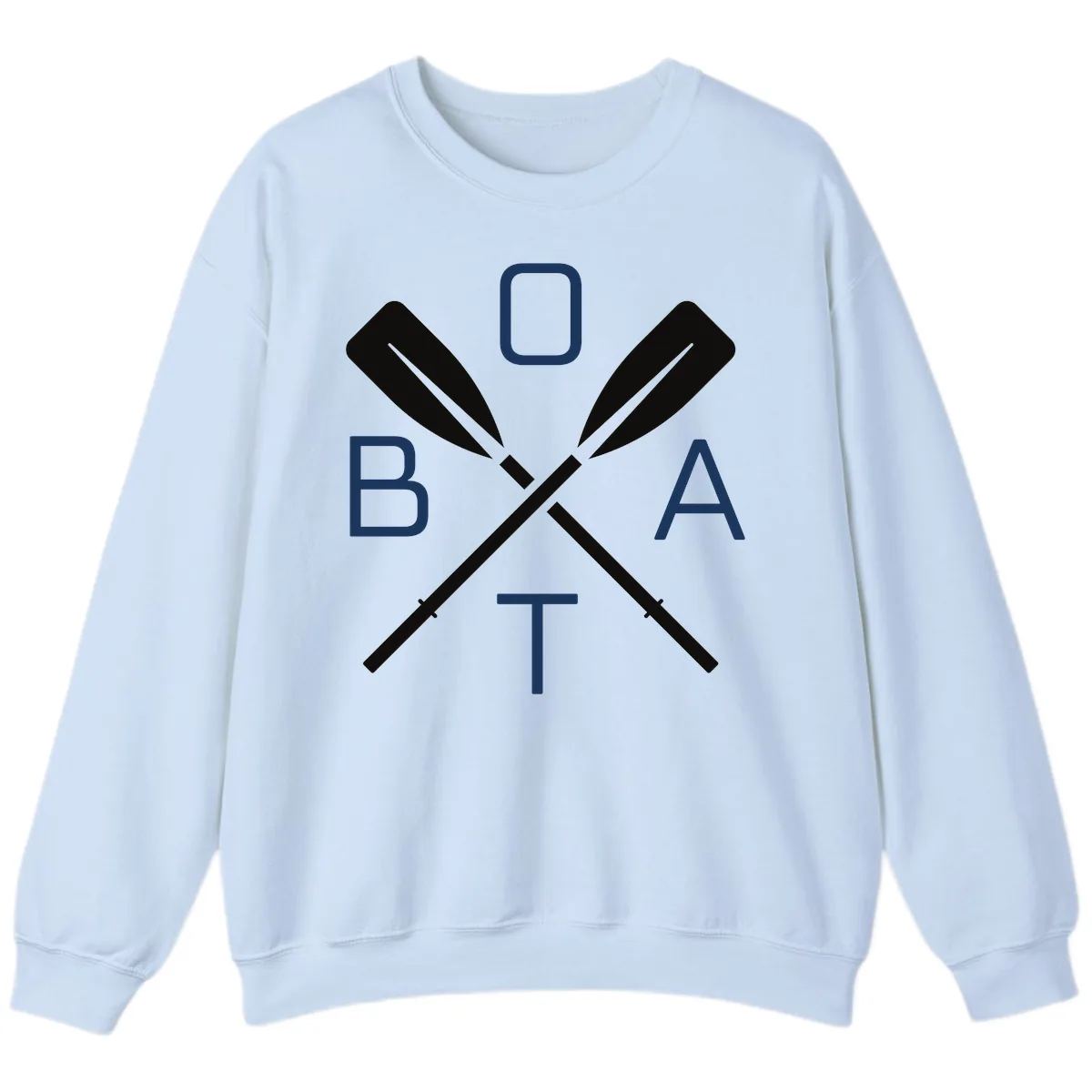 Oar Boat Graphic Design Sweatshirt in Light Blue