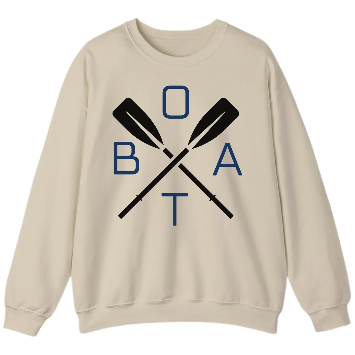 Oar Boat Graphic Design Sweatshirt in Sand