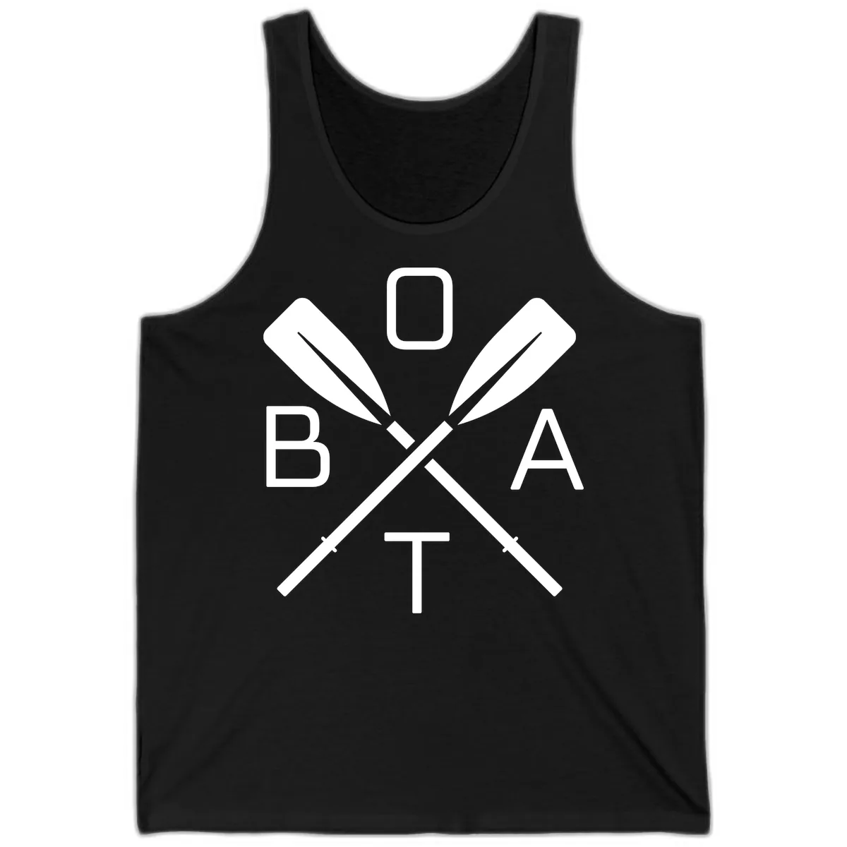 Oar Boat Graphic Design Tank in Black