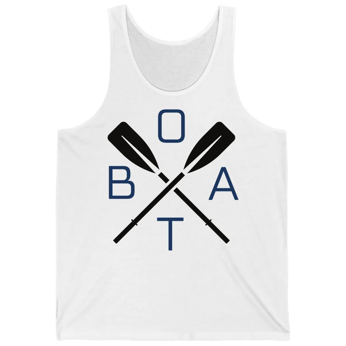 Oar Boat Graphic Design Tank in White