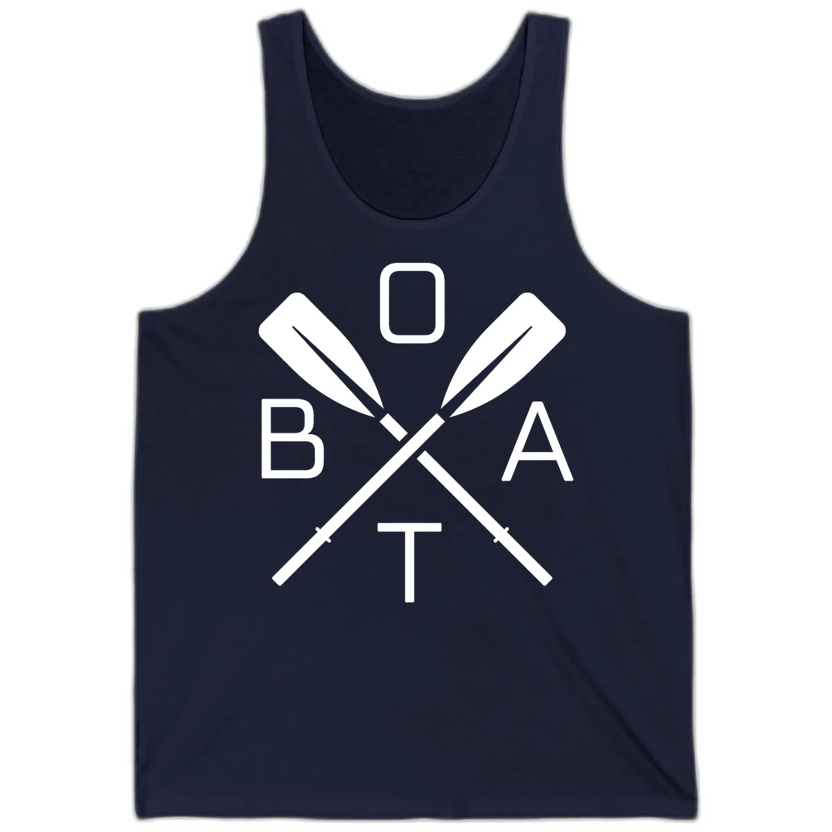 Oar Boat Graphic Design Tank in Navy