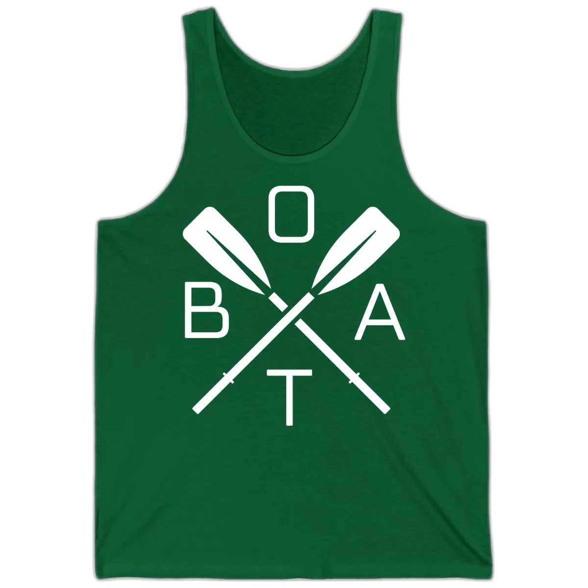 Oar Boat Graphic Design Tank in Kelly
