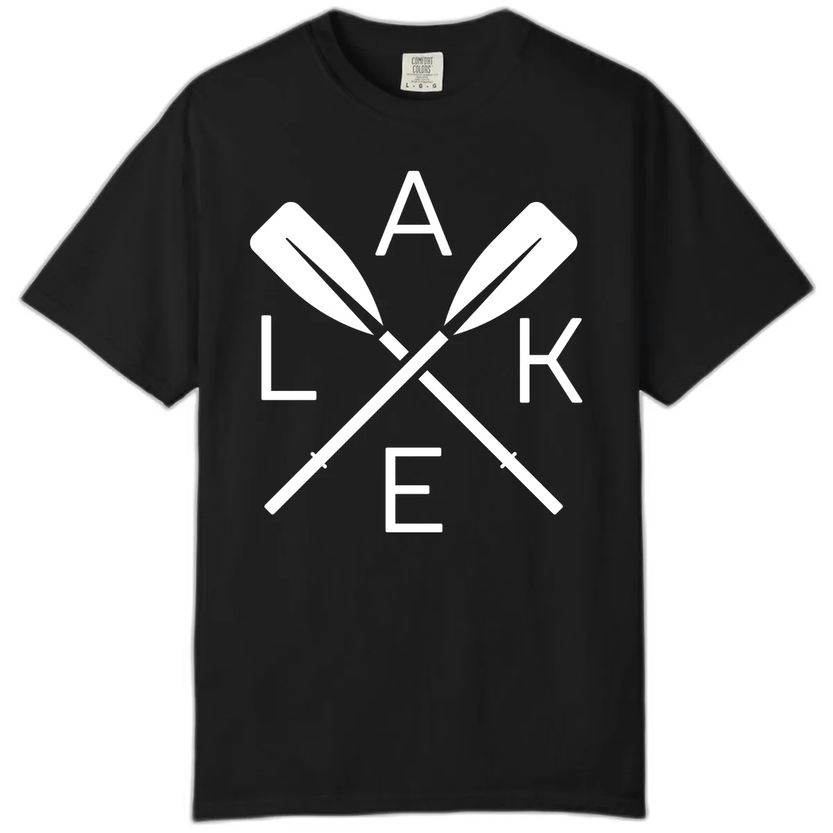 Lake Day Crossed Oars Comfort Color in Black