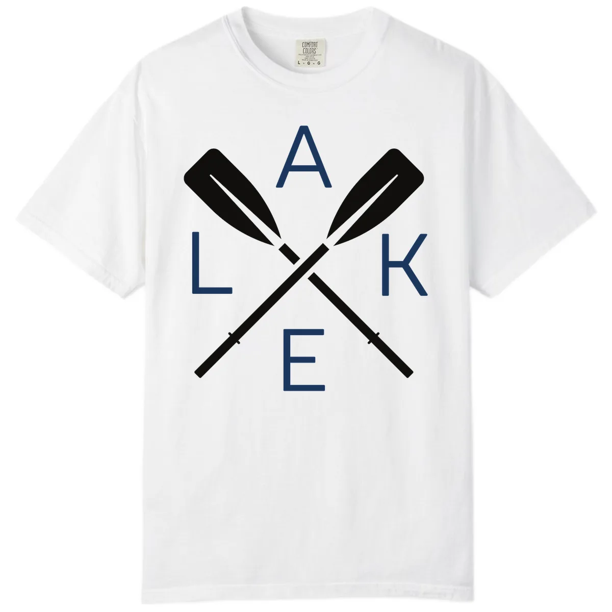 Lake Day Crossed Oars Comfort Color in White