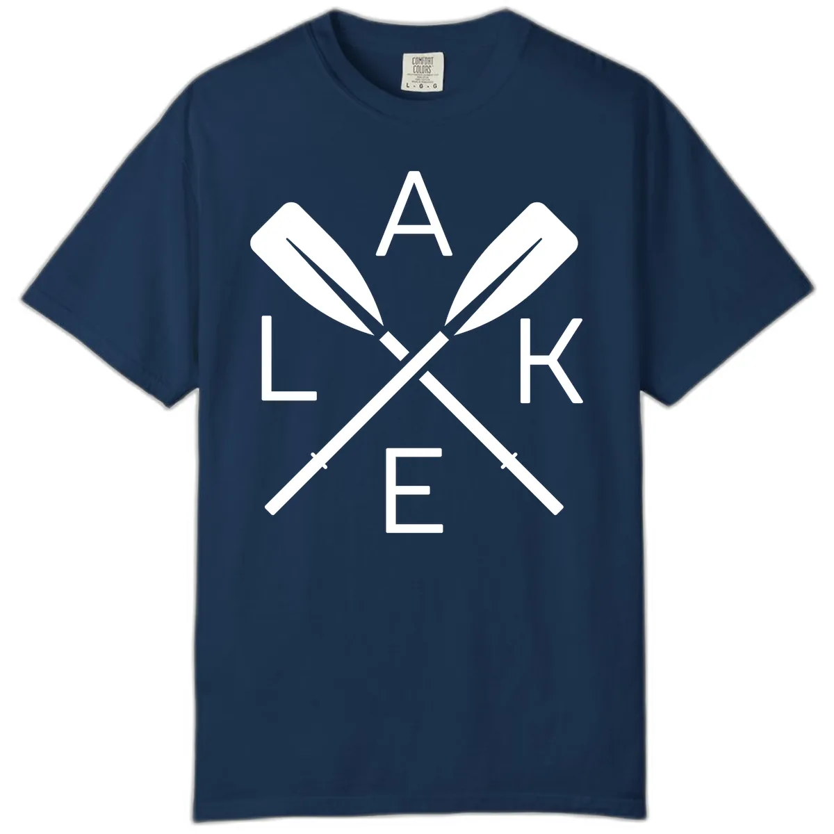 Lake Day Crossed Oars Comfort Color in Navy