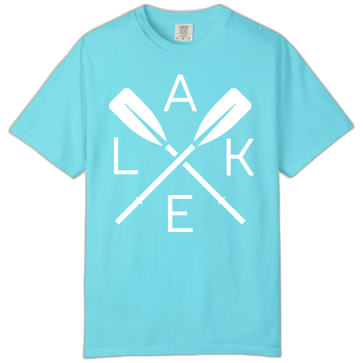 Lake Day Crossed Oars Comfort Color in Lagoon Blue