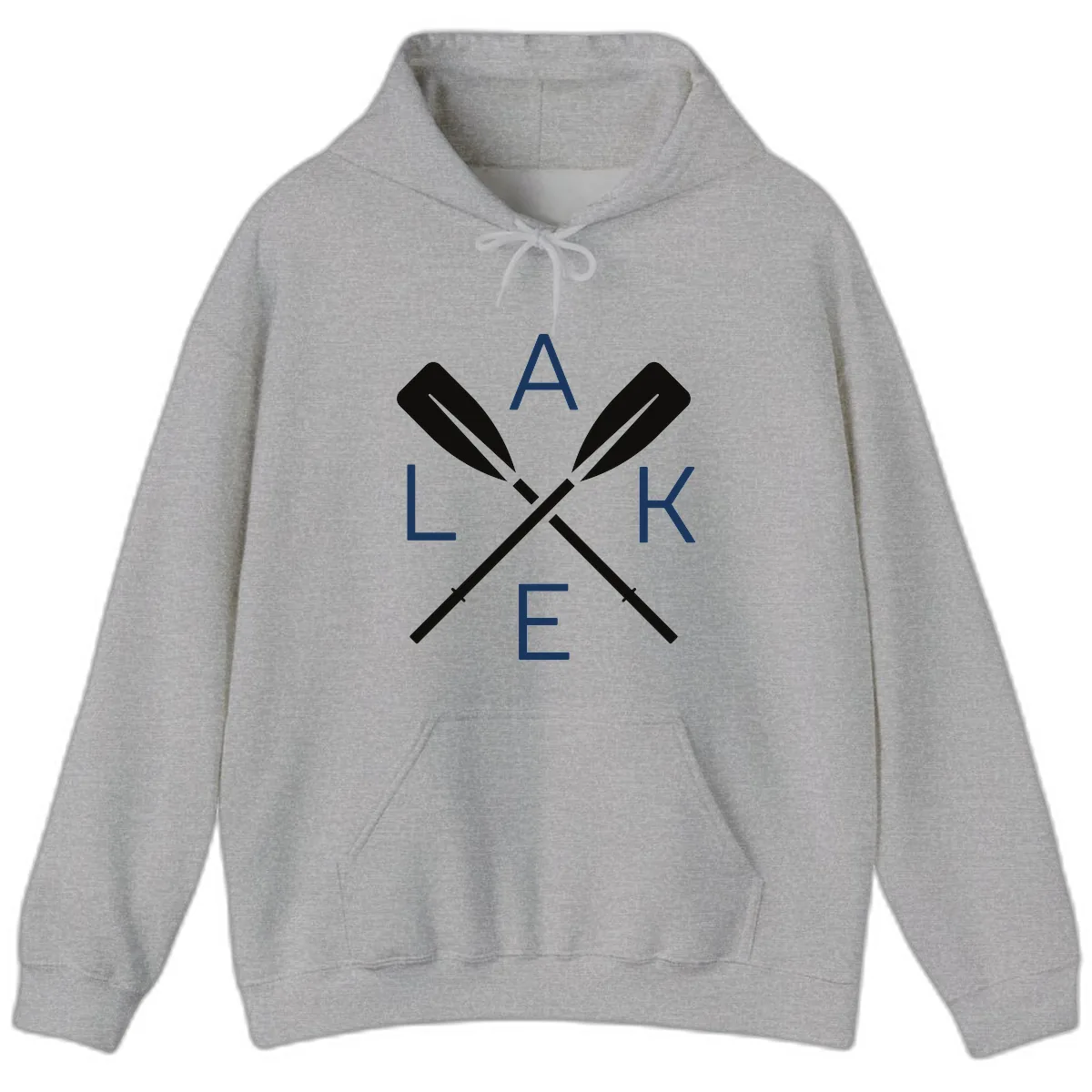 Lake Day Crossed Oars Hoodie in Sport Grey