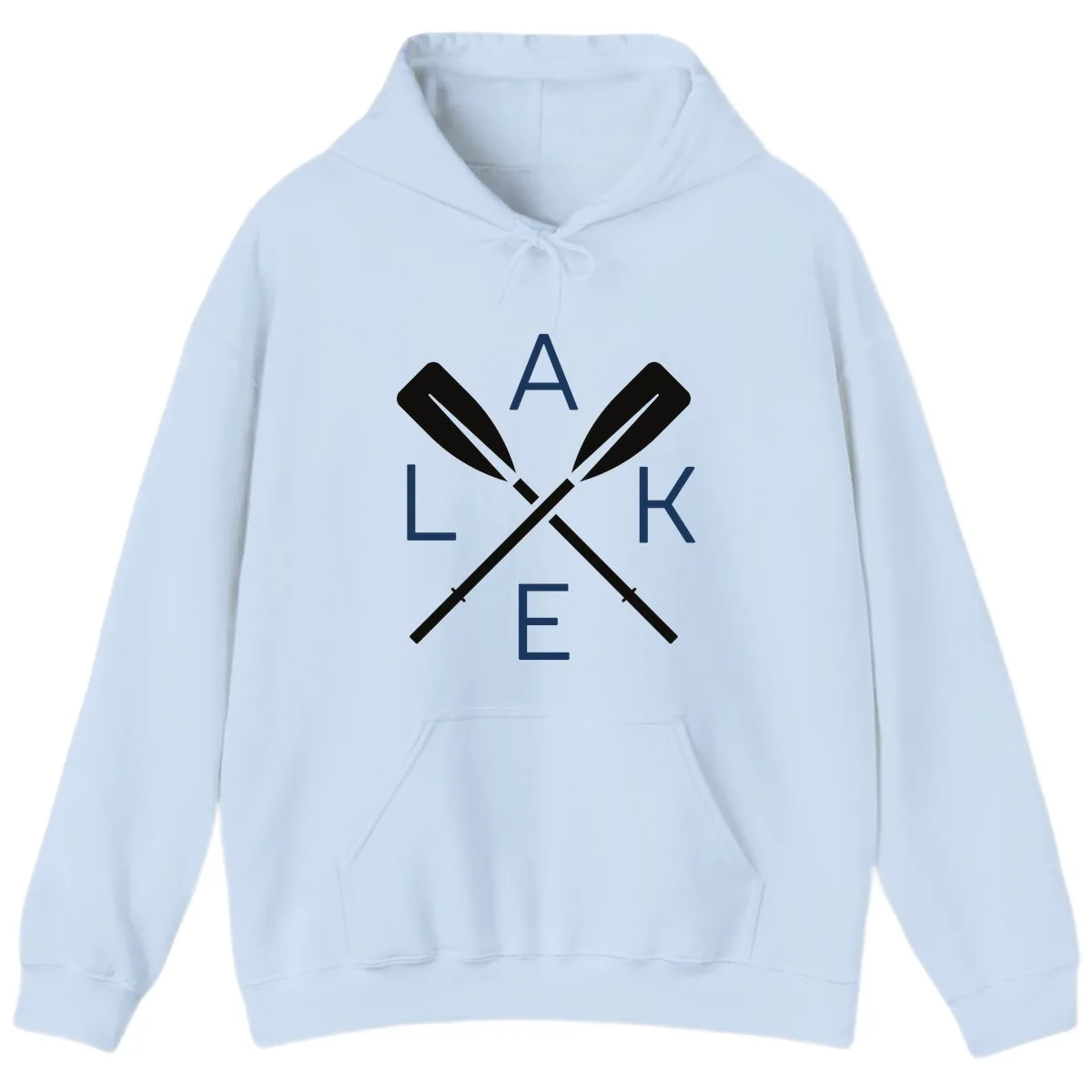 Lake Day Crossed Oars Hoodie in Light Blue