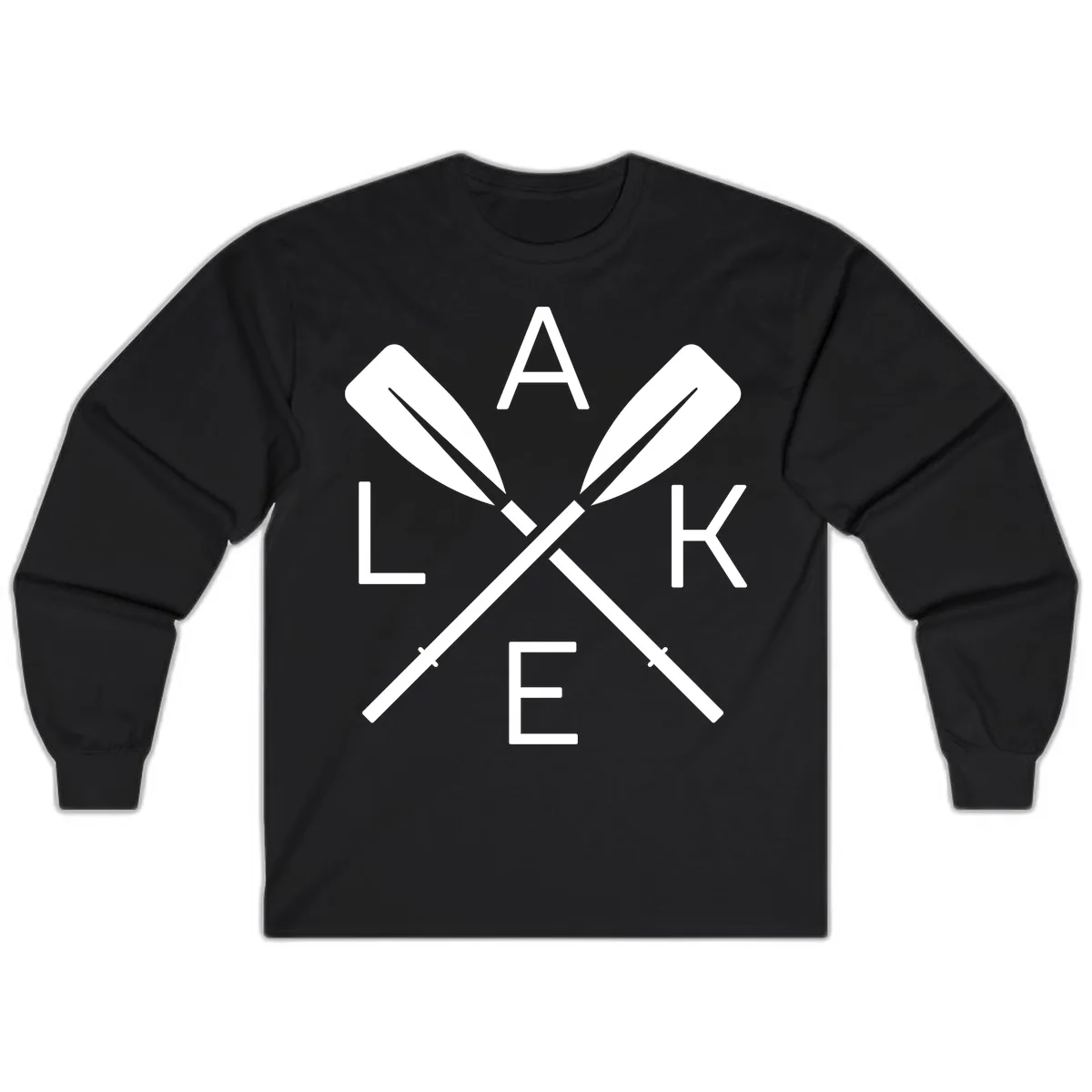 Lake Day Crossed Oars Long Sleeve in Black