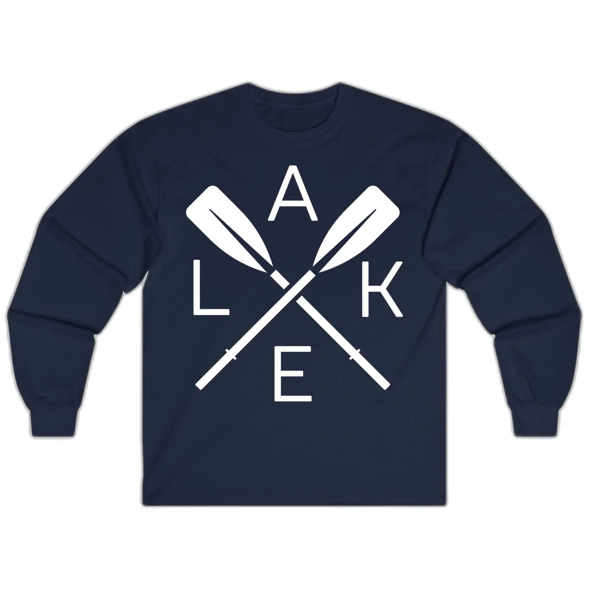 Lake Day Crossed Oars Long Sleeve in Navy