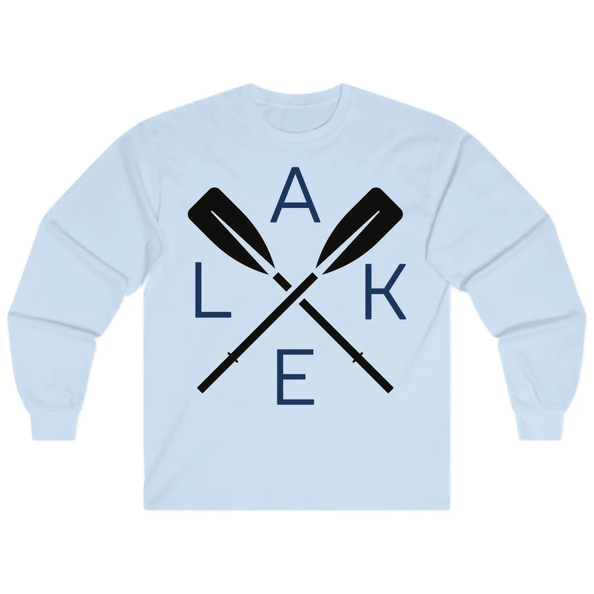 Lake Day Crossed Oars Long Sleeve in Light Blue