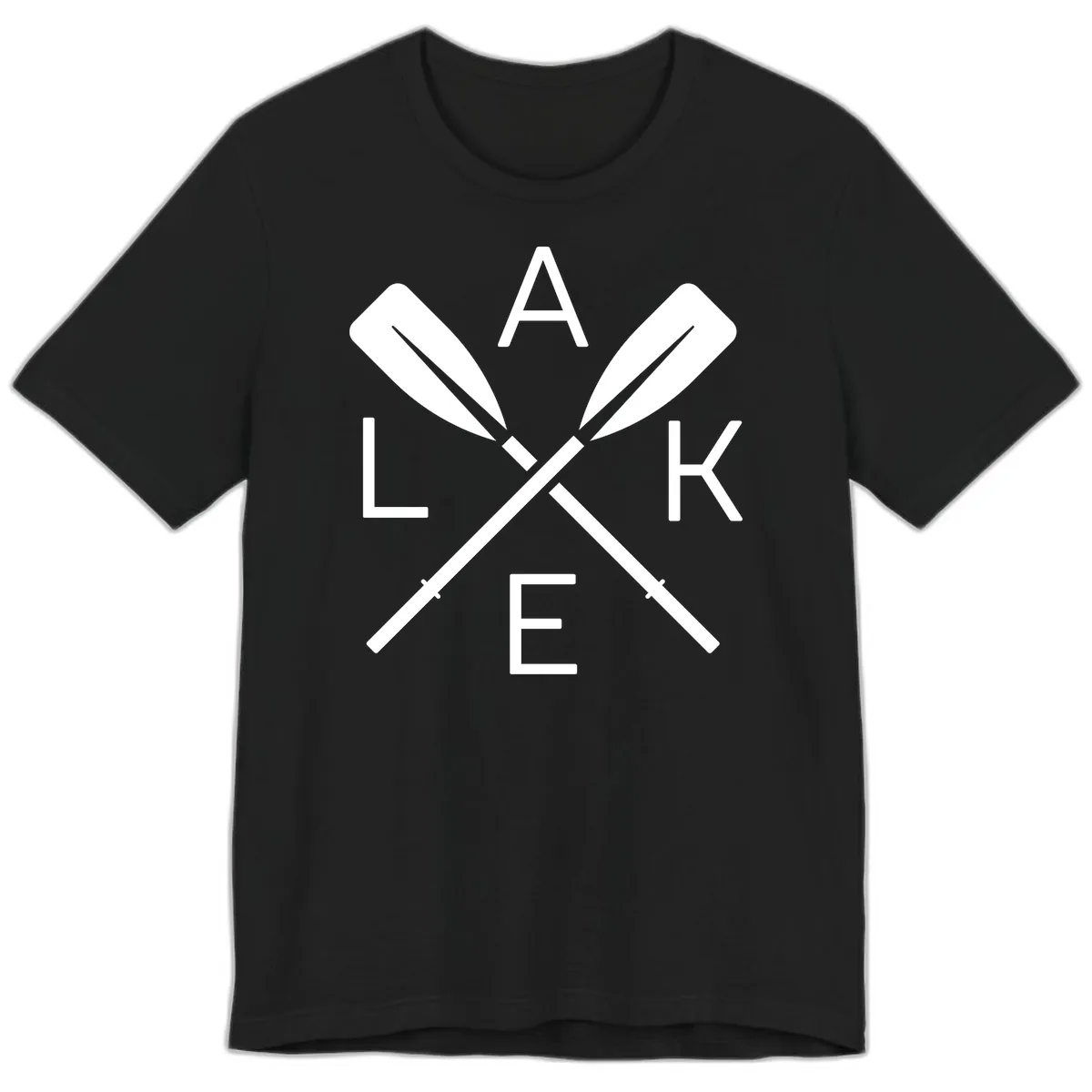 Lake Day Crossed Oars Premium T-Shirt in Black