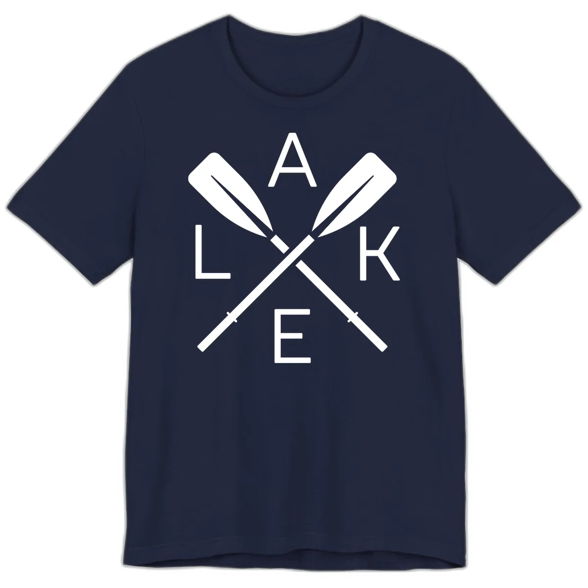 Lake Day Crossed Oars Premium T-Shirt in Navy