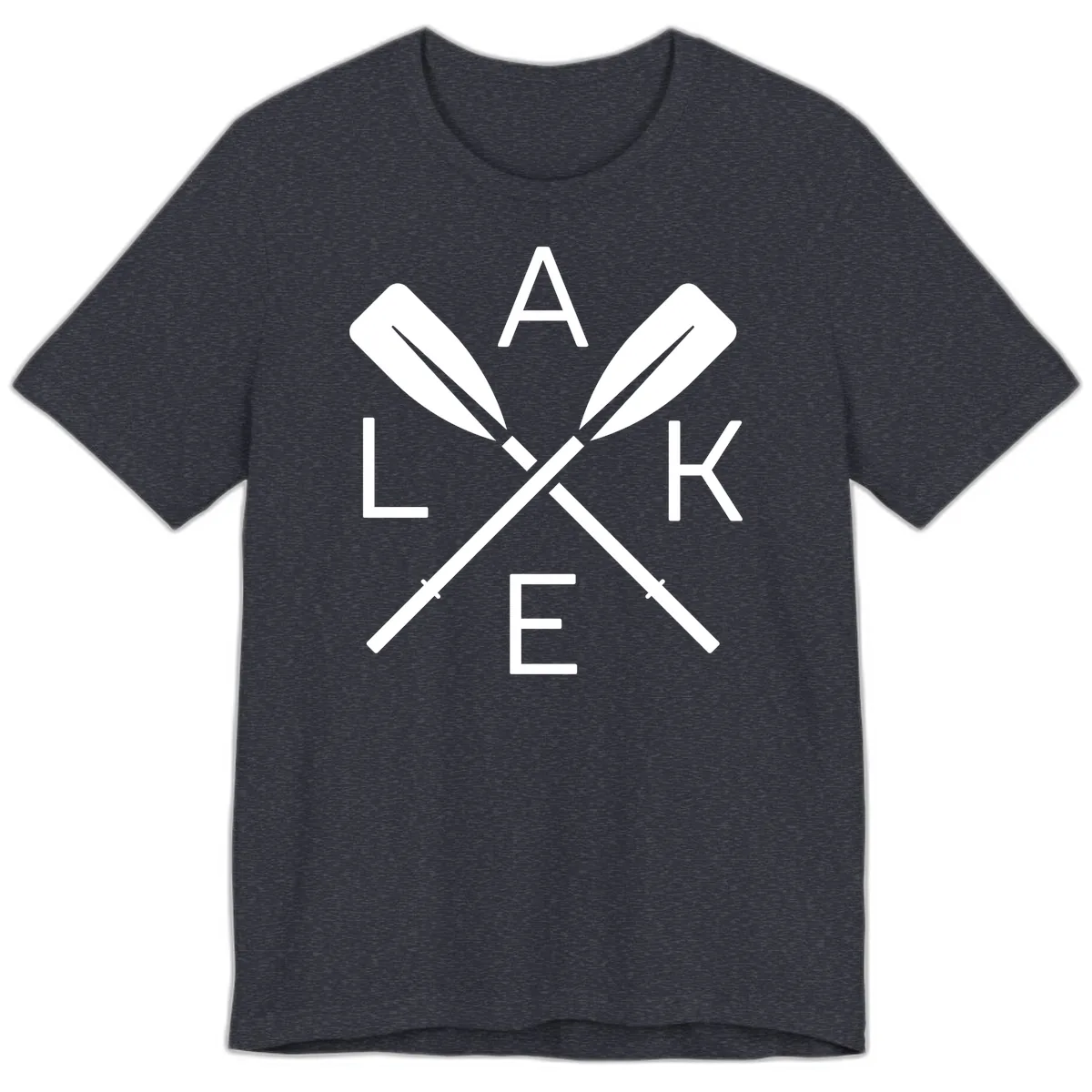 Lake Day Crossed Oars Premium T-Shirt in Heather Navy