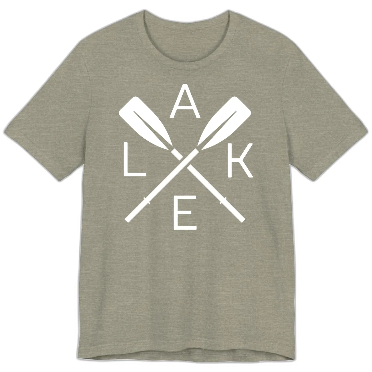 Lake Day Crossed Oars Premium T-Shirt in Heather Stone