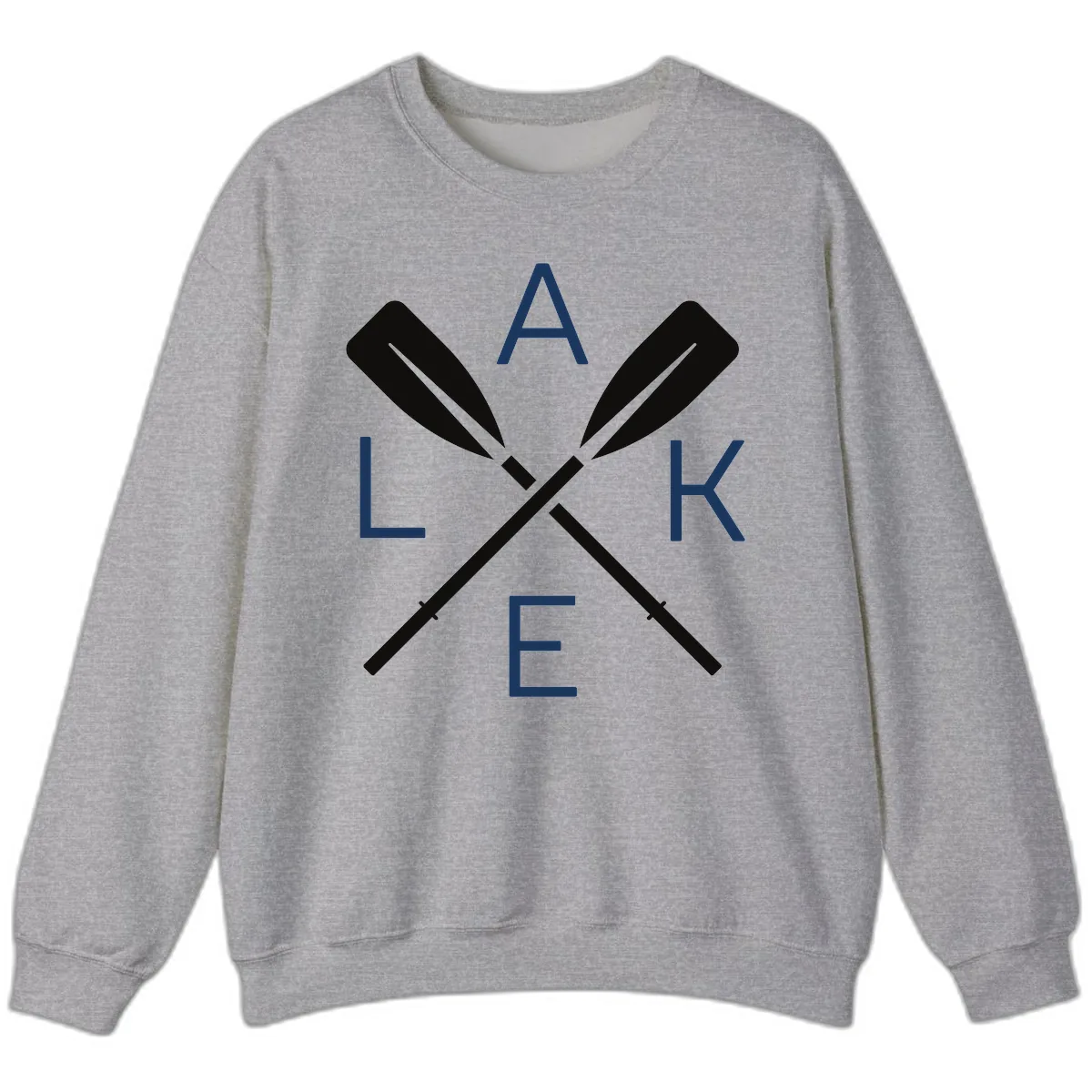 Lake Day Crossed Oars Sweatshirt in Sport Grey