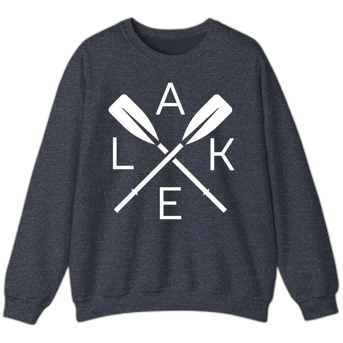 Lake Day Crossed Oars Sweatshirt in Heather Sport Dark Navy