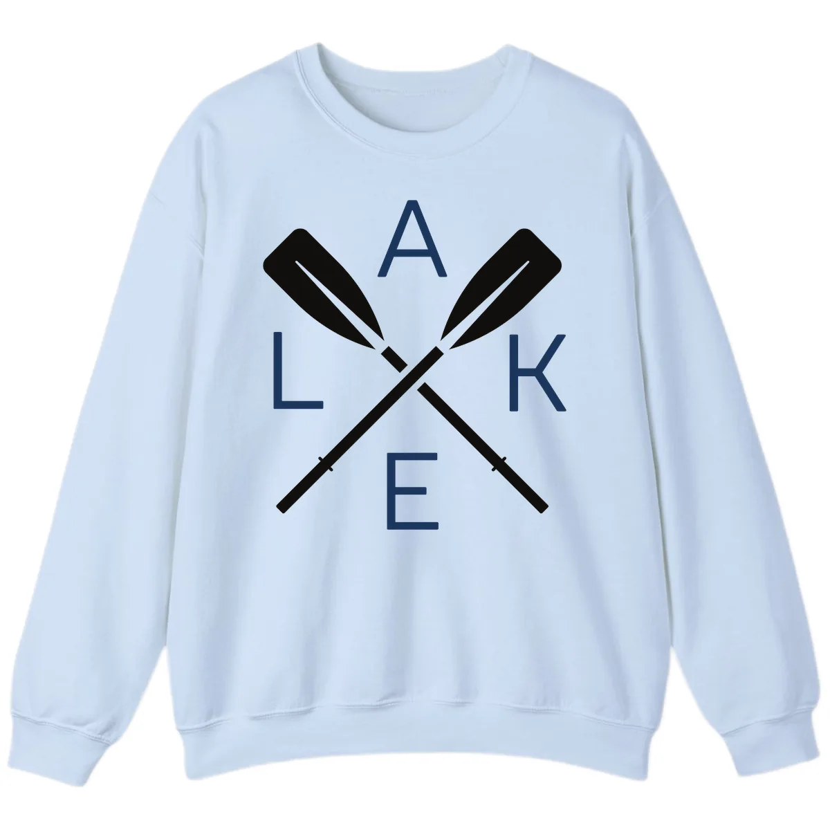 Lake Day Crossed Oars Sweatshirt in Light Blue