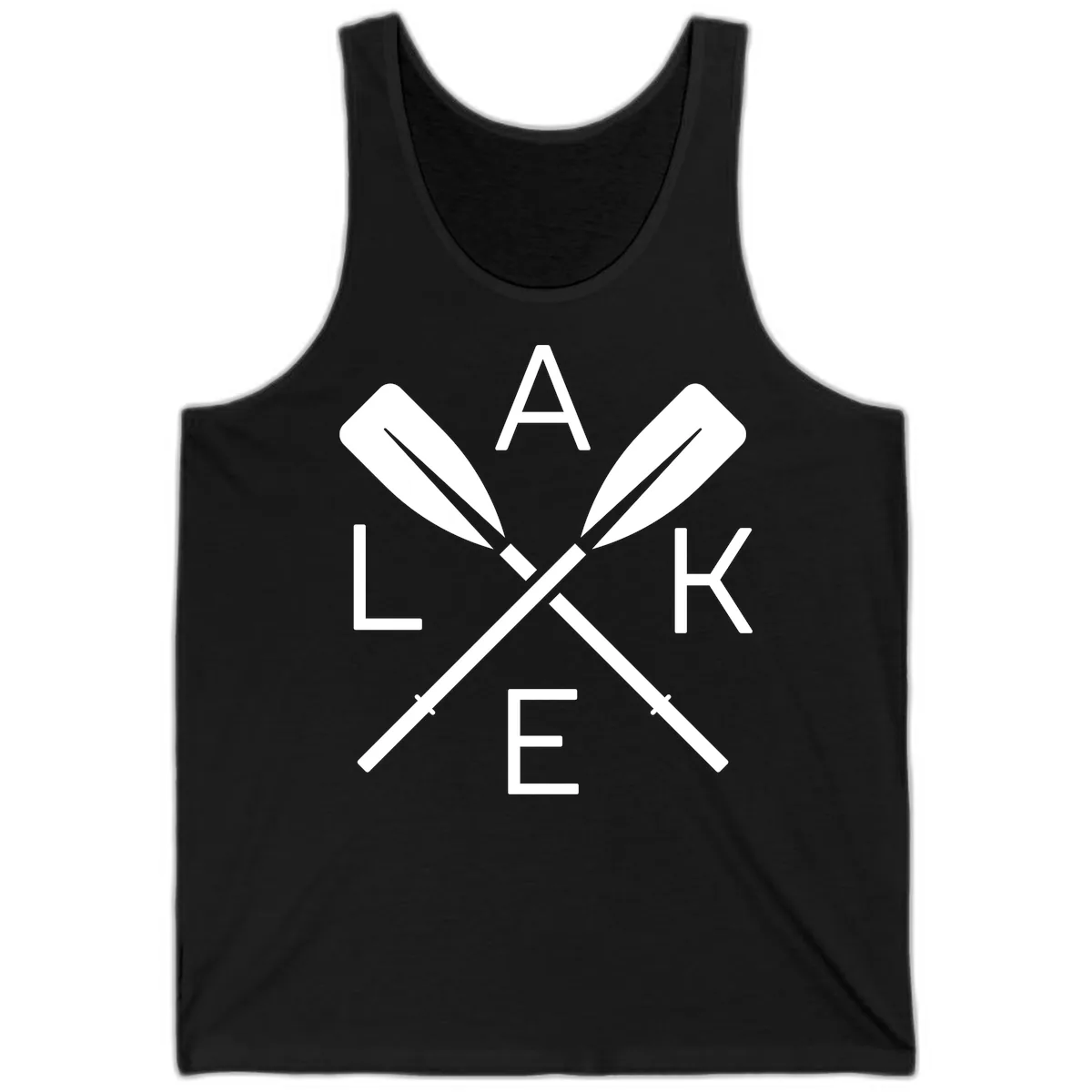 Lake Day Crossed Oars Tank in Black